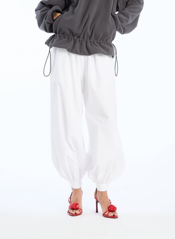 Wide balloon pants in organic cotton ROTATE White